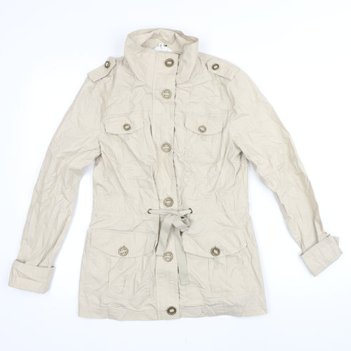 M&S Womens Beige Jacket Coat Size 8 Zip