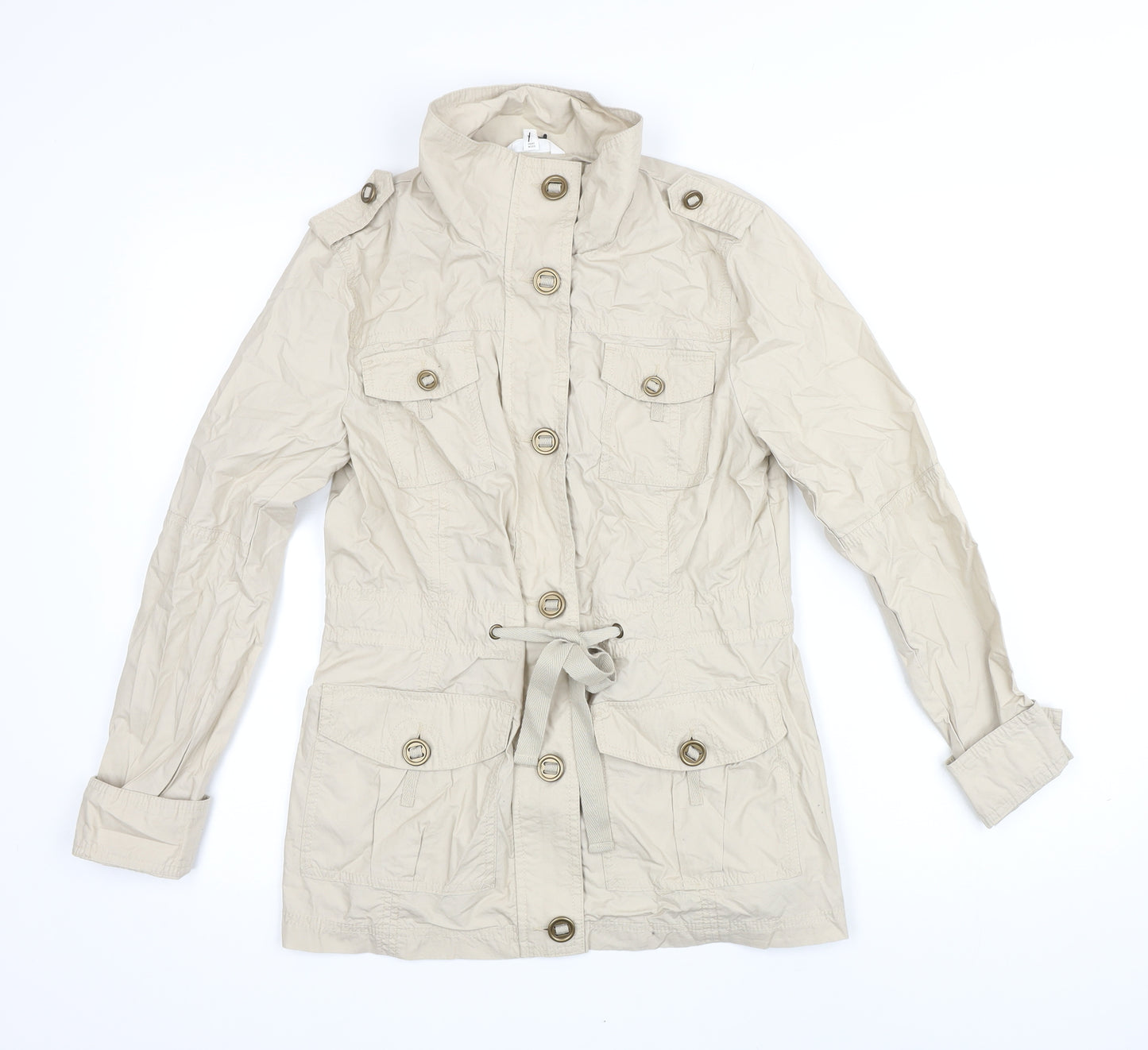 M&S Womens Beige Jacket Coat Size 8 Zip