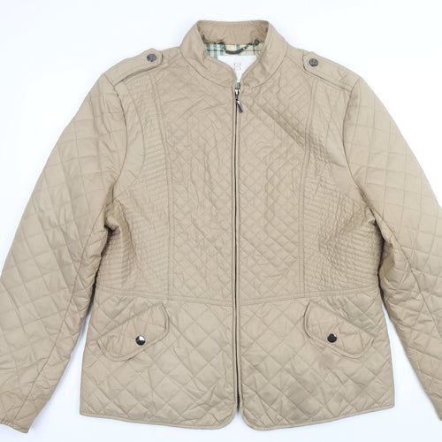 Lakeland Womens Beige Quilted Jacket Size 18 Zip