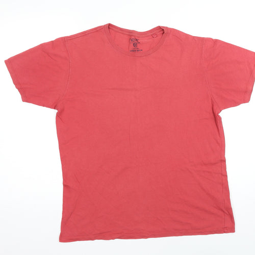 NEXT Mens Red Cotton T-Shirt Size M Round Neck