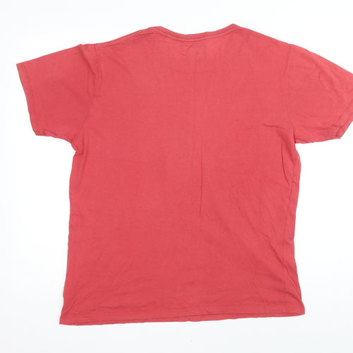 NEXT Mens Red Cotton T-Shirt Size M Round Neck