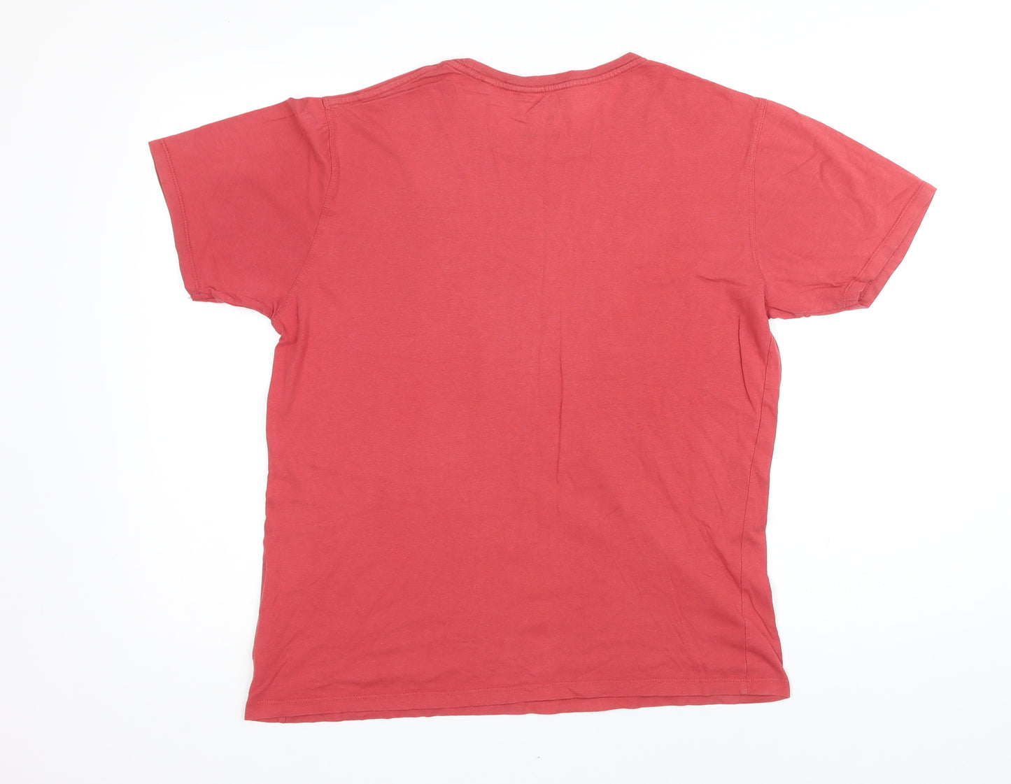 NEXT Mens Red Cotton T-Shirt Size M Round Neck