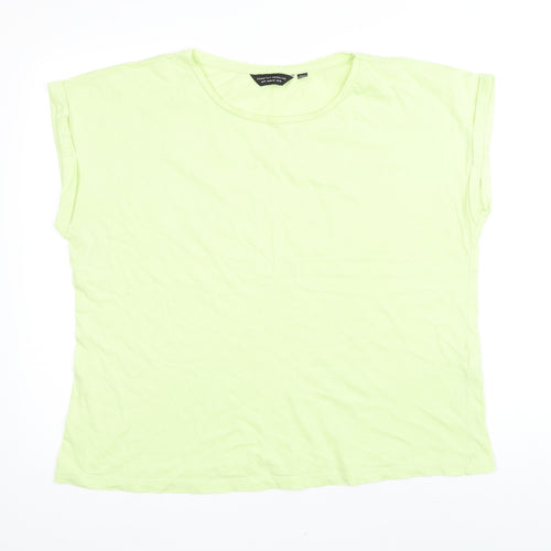 Dorothy Perkins Womens Green 100% Cotton Basic T-Shirt Size 18 Boat Neck