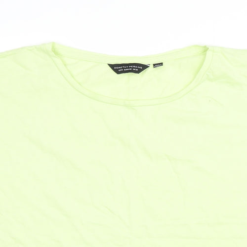 Dorothy Perkins Womens Green 100% Cotton Basic T-Shirt Size 18 Boat Neck
