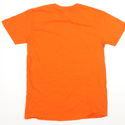 Boohoo Womens Orange 100% Cotton Basic T-Shirt Size M Round Neck