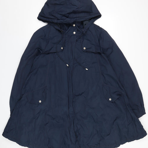 Marks and Spencer Womens Blue Rain Coat Coat Size 10 Zip