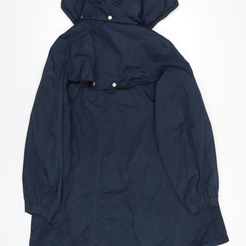 Marks and Spencer Womens Blue Rain Coat Coat Size 10 Zip