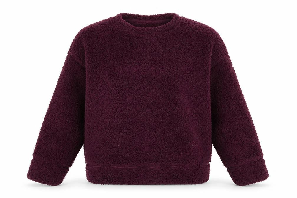 Front view of Marks & Spencer women’s purple polyester pullover sweatshirt, size M, pullover