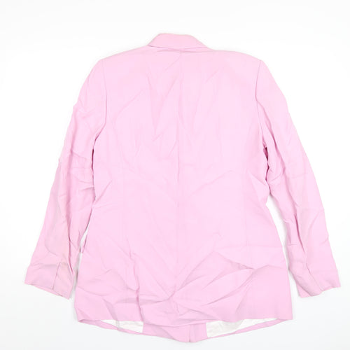 Zara Womens Pink Jacket Blazer Size M Button