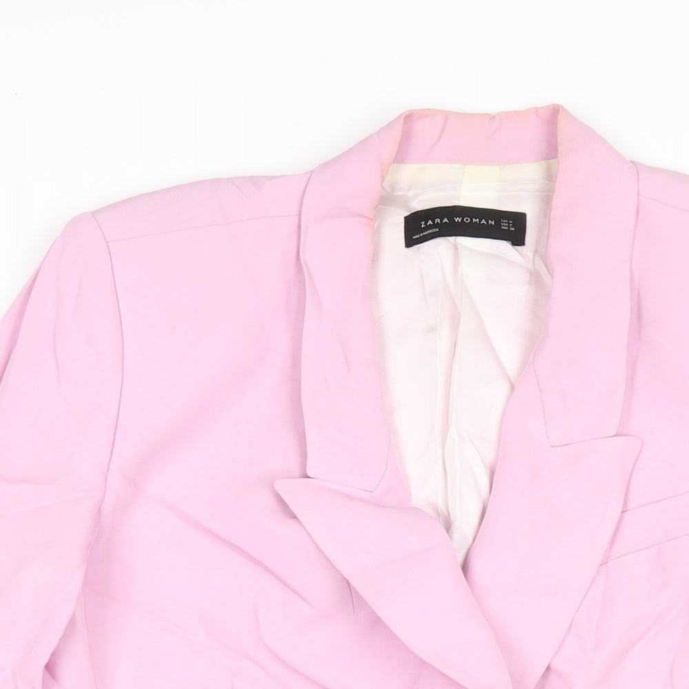 Zara Womens Pink Jacket Blazer Size M Button