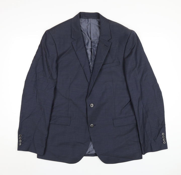 Autograph Mens Blue Polyamide Jacket Blazer Size 42 Regular
