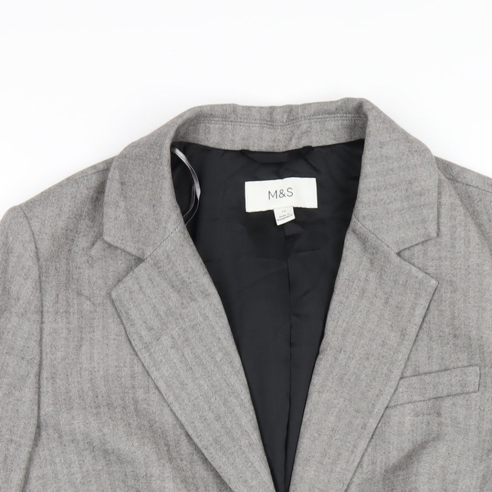 Marks and Spencer Womens Grey Polyester Jacket Blazer Size 10