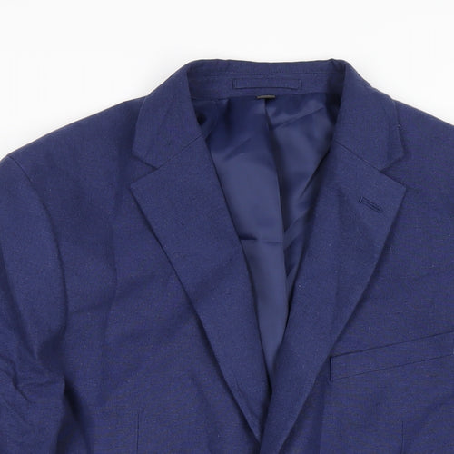 Marks and Spencer Mens Blue Polyester Tuxedo Blazer Size 40 Regular