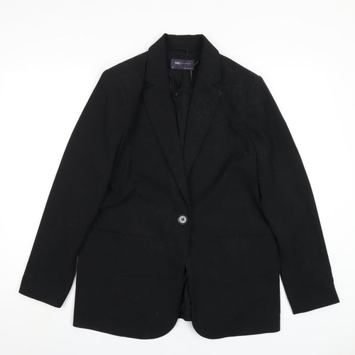 Marks and Spencer Womens Black Polyester Jacket Blazer Size 12