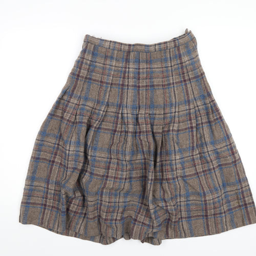 Dunedin Womens Multicoloured Plaid Wool A-Line Skirt Size 16 Zip