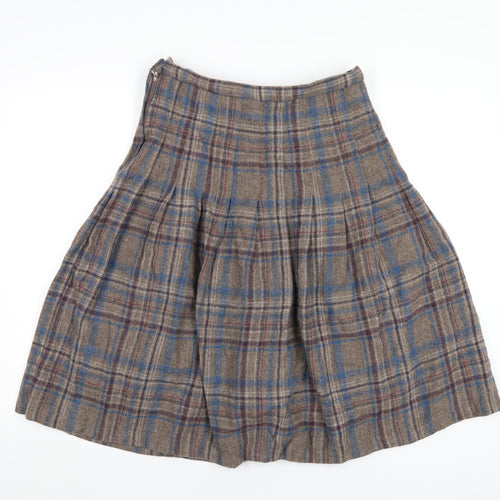 Dunedin Womens Multicoloured Plaid Wool A-Line Skirt Size 16 Zip