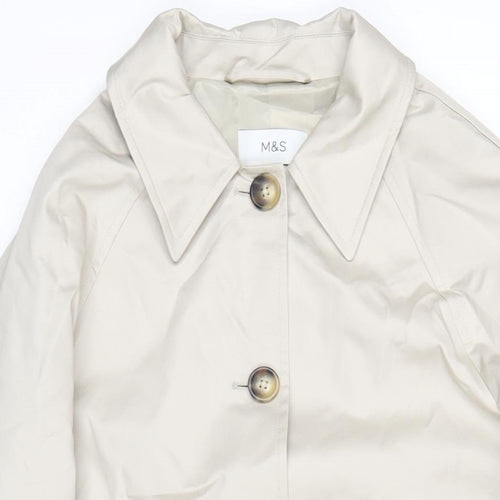 Marks and Spencer Womens Beige Trench Coat Coat Size 12 Button