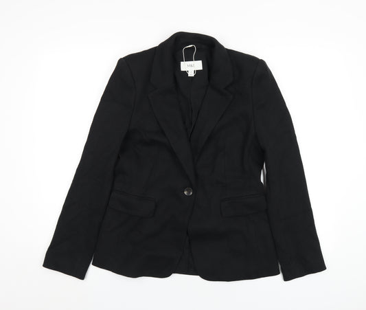 Marks and Spencer Womens Black Cotton Jacket Blazer Size 10