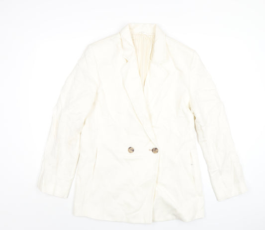 Marks and Spencer Womens Ivory Linen Jacket Blazer Size 10