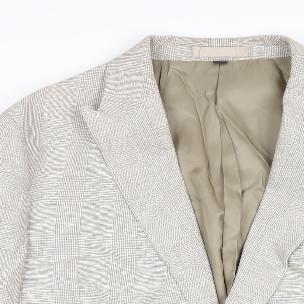 Marks and Spencer Mens Beige Linen Jacket Blazer Size 44 Regular