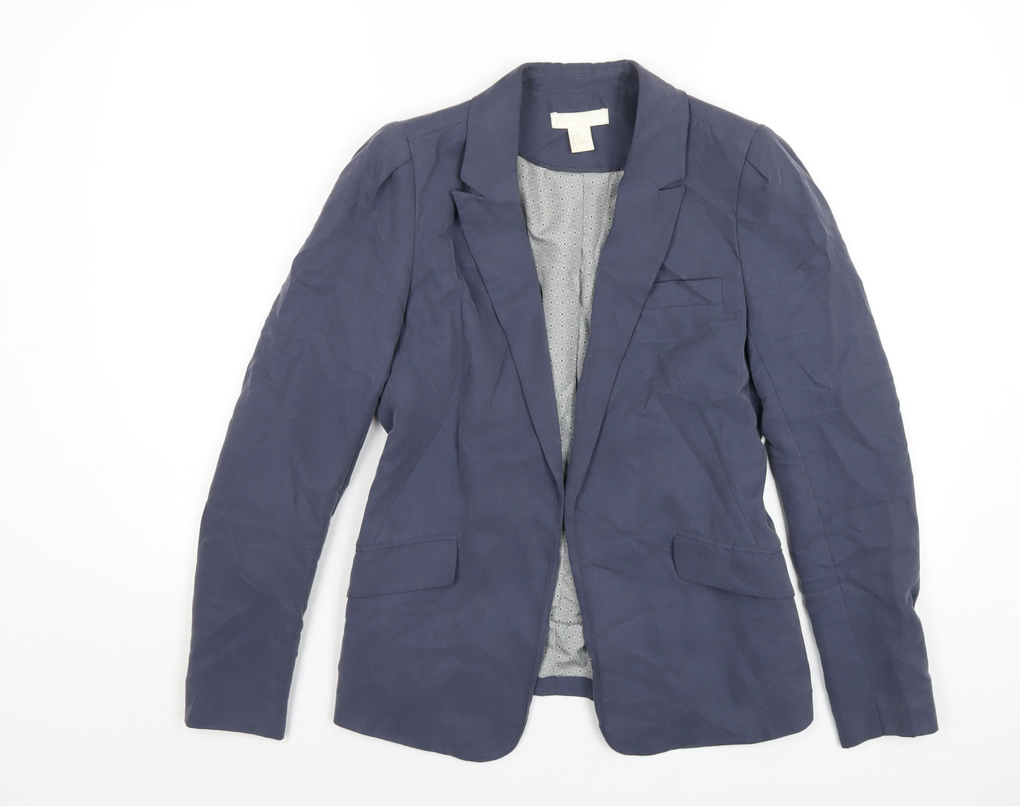 H&M Womens Blue Jacket Blazer Size 8