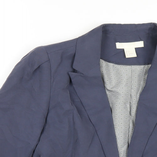 H&M Womens Blue Jacket Blazer Size 8