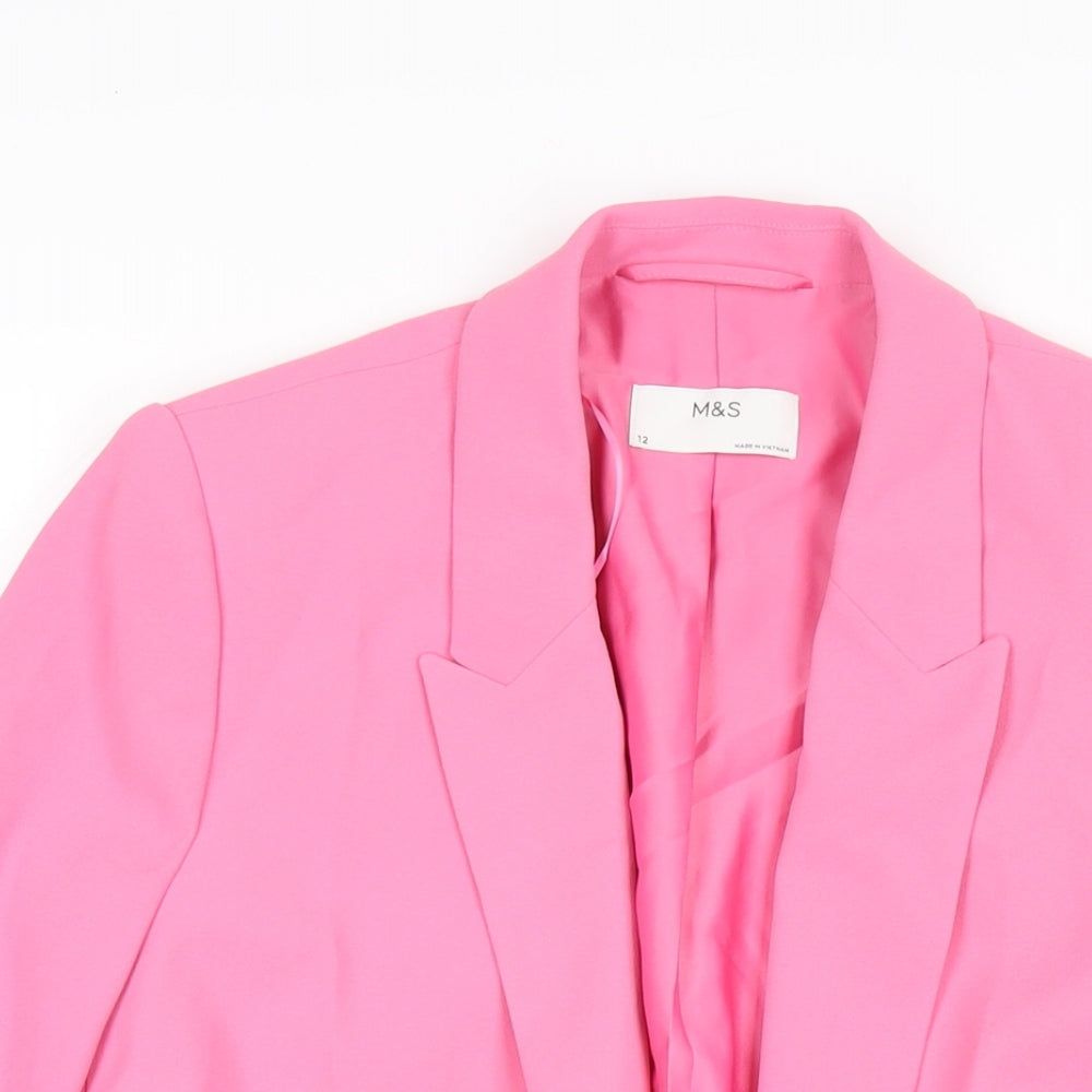 Marks and Spencer Womens Pink Jacket Blazer Size 12