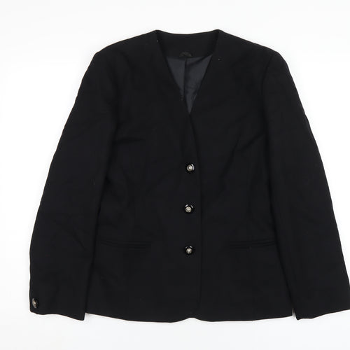 Classics Womens Black Jacket Size 10 Button