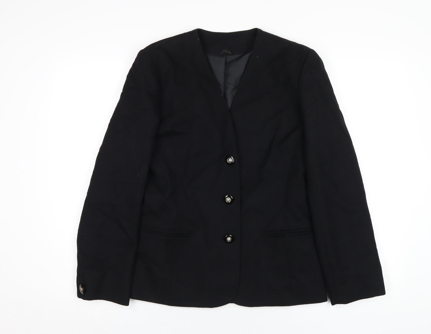 Classics Womens Black Jacket Size 10 Button