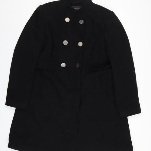 Principles Womens Black Overcoat Coat Size 18 Button