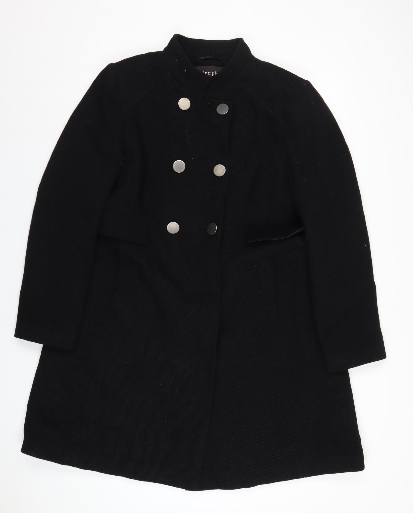 Principles Womens Black Overcoat Coat Size 18 Button