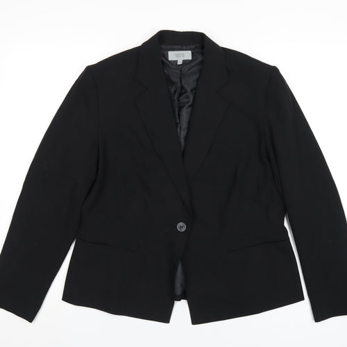 Marks and Spencer Womens Black Polyester Jacket Blazer Size 18