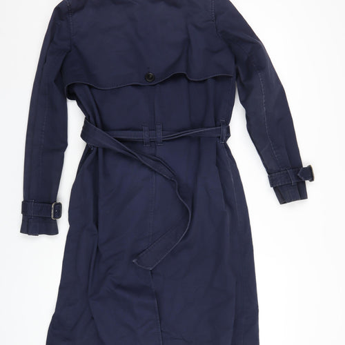 Gap Womens Blue Trench Coat Coat Size S Button