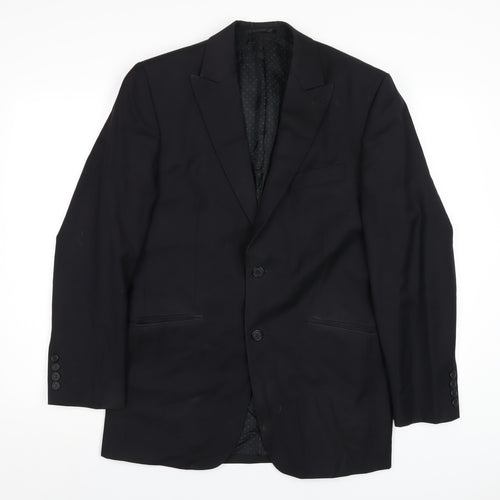 Jasper Conran Mens Black Wool Jacket Blazer Size 38 Regular