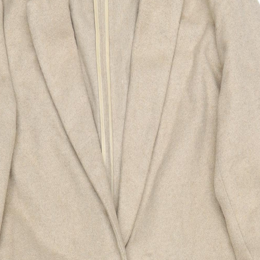 Topshop Womens Beige Overcoat Coat Size 8 Snap