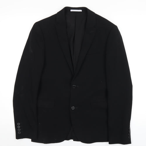 OneSix5ive Mens Black Polyester Jacket Blazer Size 36 Regular