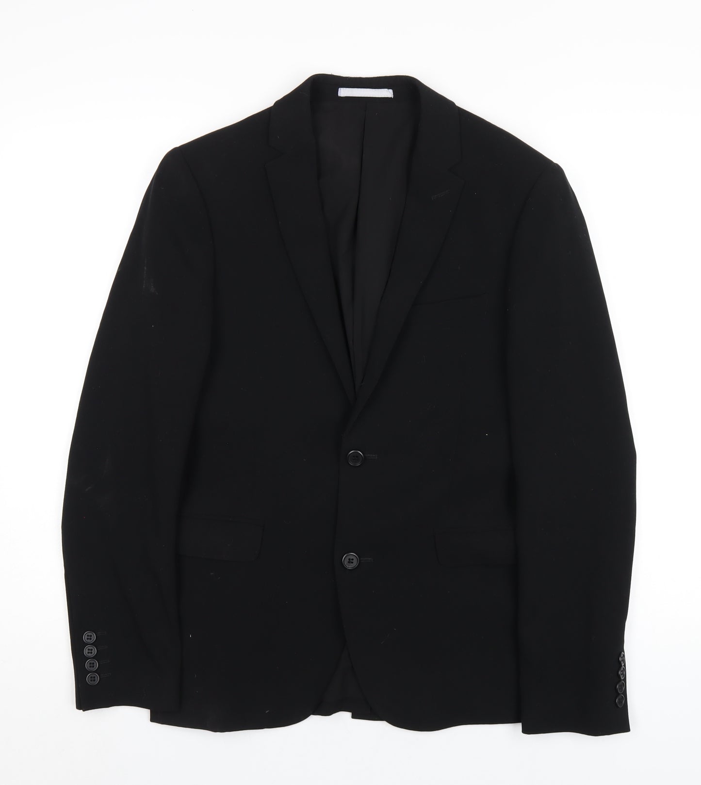 OneSix5ive Mens Black Polyester Jacket Blazer Size 36 Regular