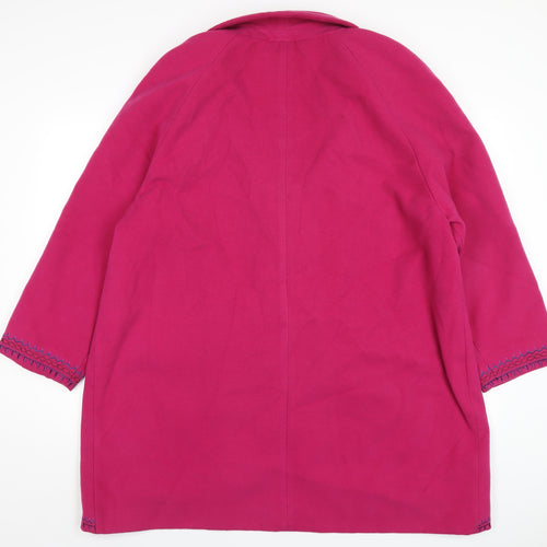 Joanna Hope Womens Pink Overcoat Coat Size 22 Button