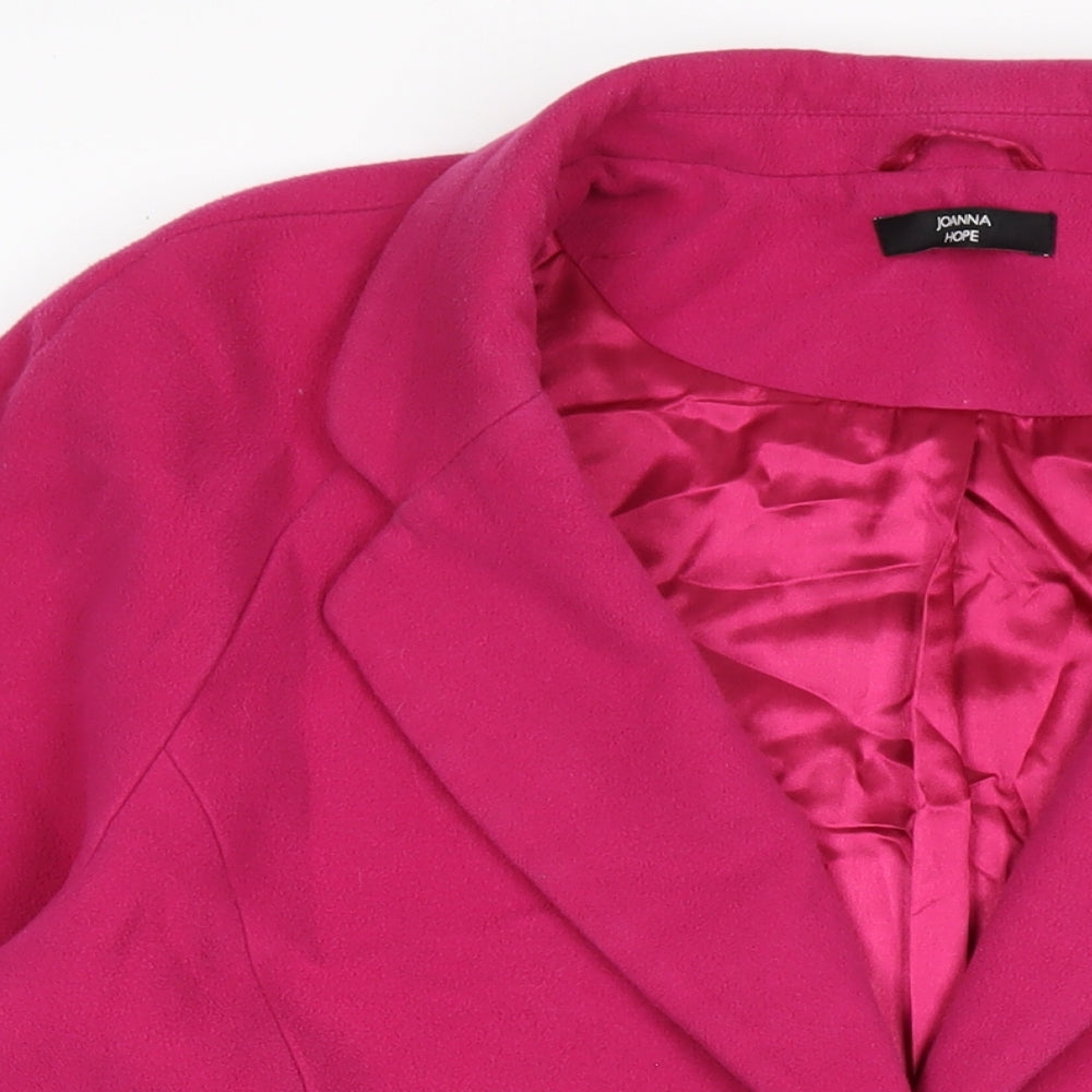 Joanna Hope Womens Pink Overcoat Coat Size 22 Button