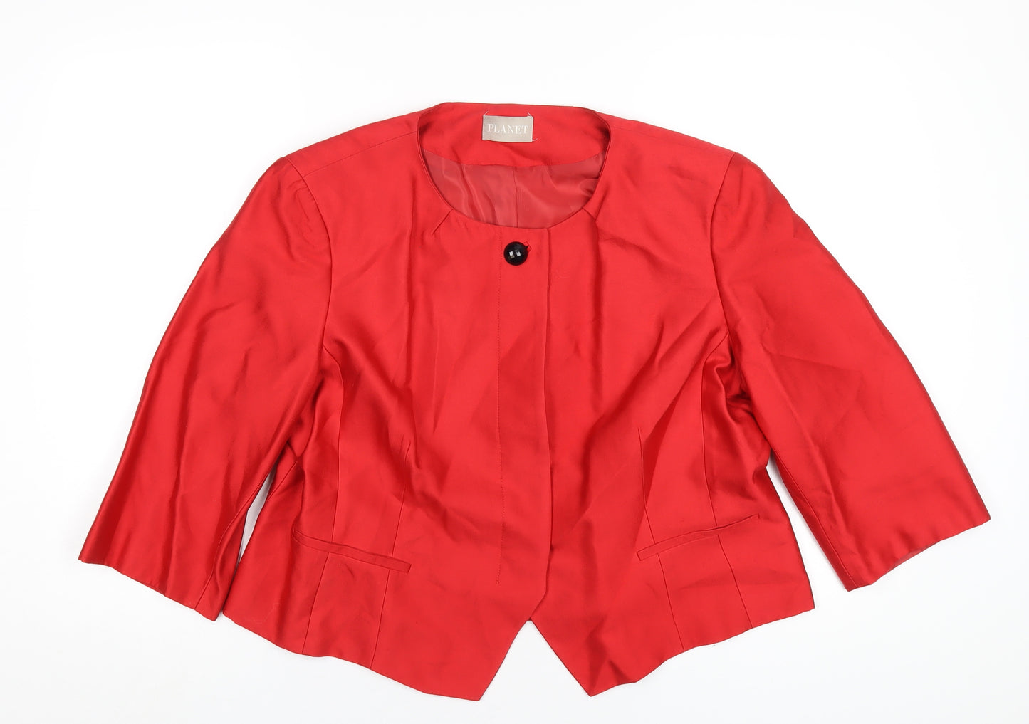 Planet Womens Red Jacket Coat Size 18 Button