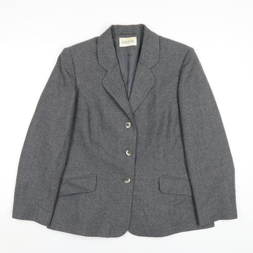 Eastex Womens Grey Jacket Blazer Size 14 Button