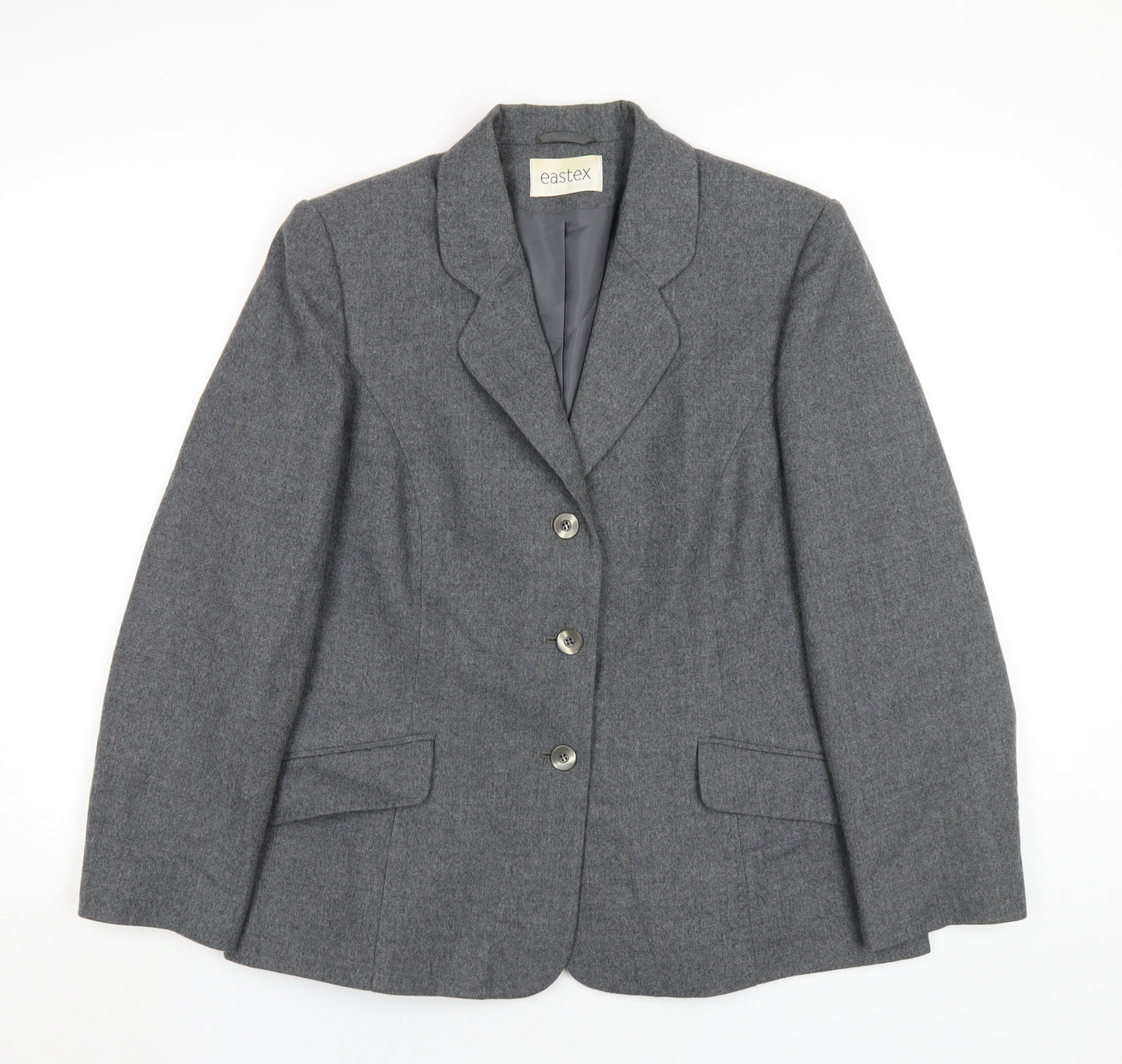 Eastex Womens Grey Jacket Blazer Size 14 Button