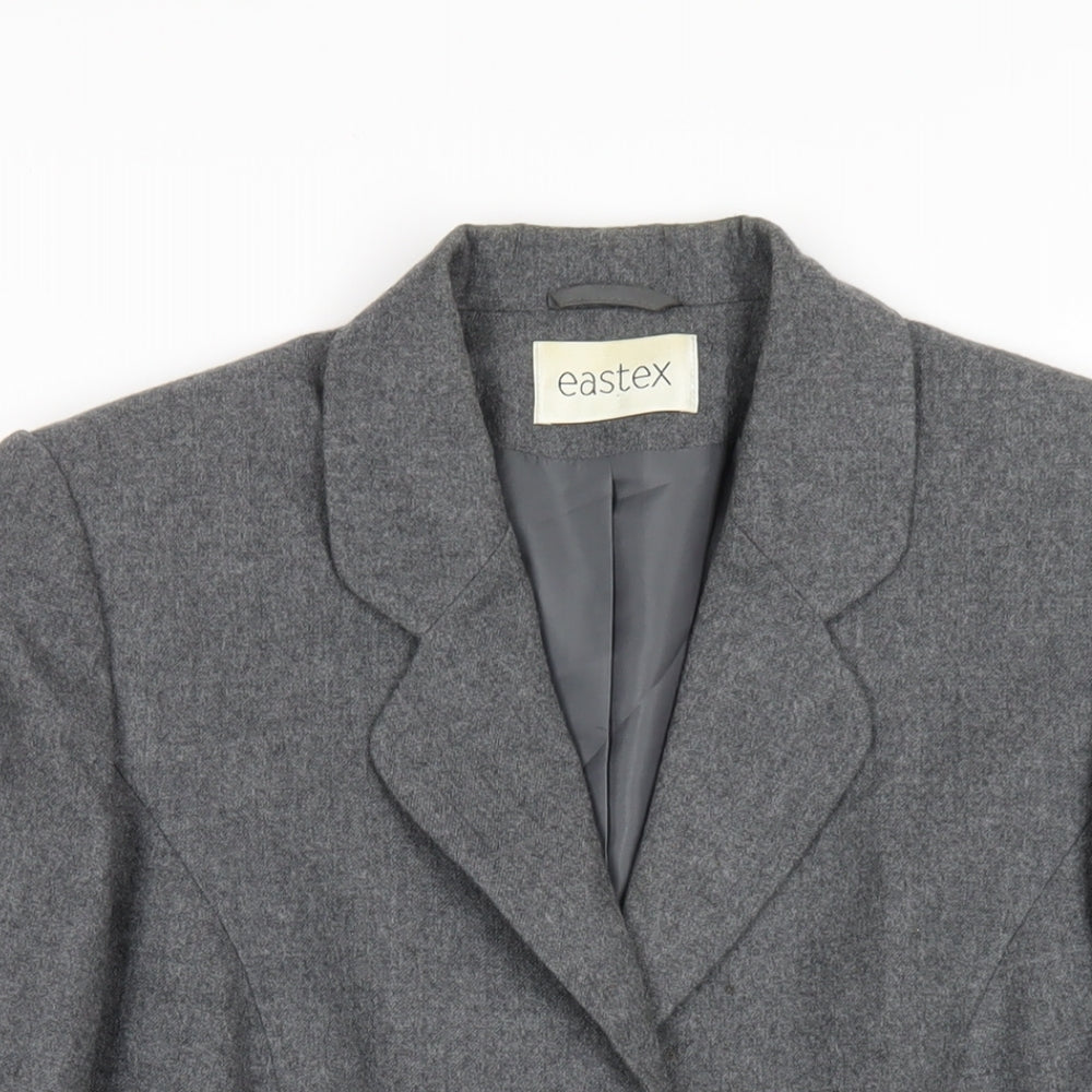 Eastex Womens Grey Jacket Blazer Size 14 Button