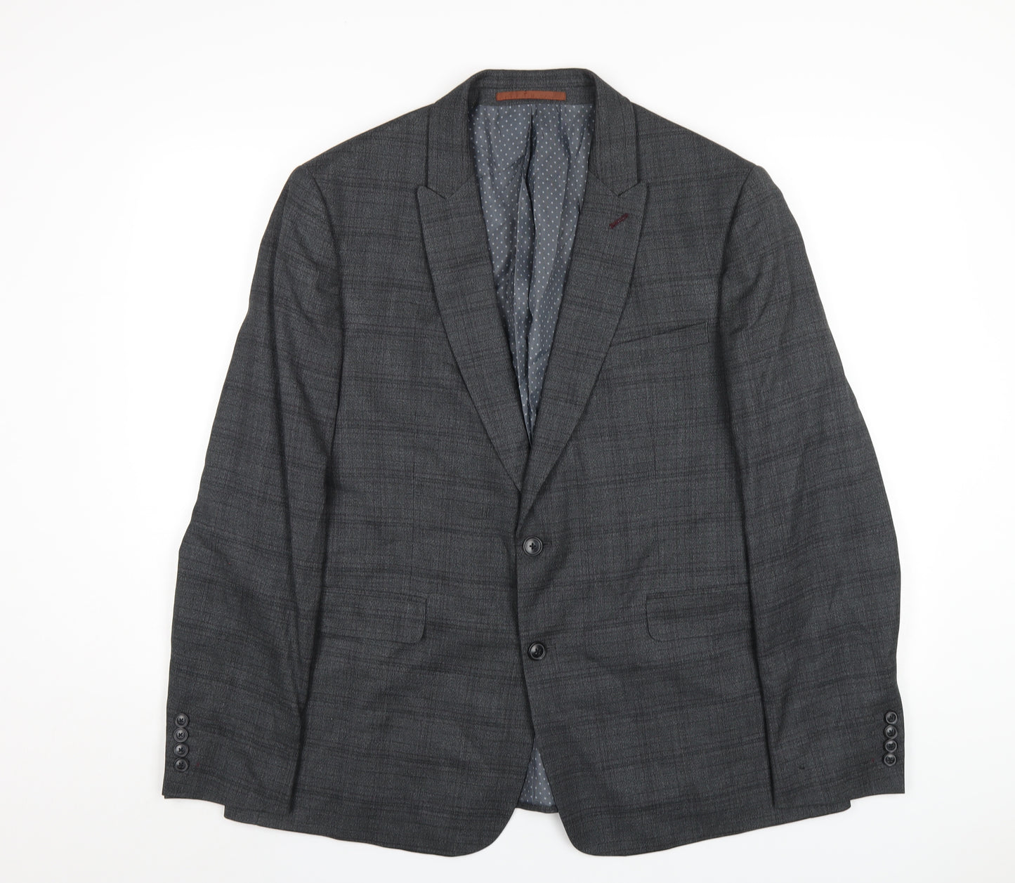 Burton Mens Grey Polyester Jacket Blazer Size 46 Regular