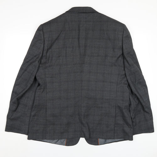 Burton Mens Grey Polyester Jacket Blazer Size 46 Regular