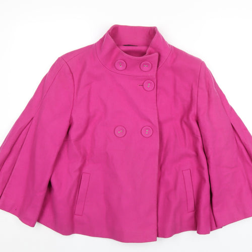 New Look Womens Pink Pea Coat Coat Size 18 Button