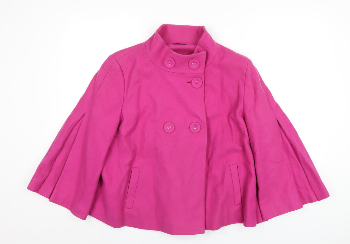 New Look Womens Pink Pea Coat Coat Size 18 Button