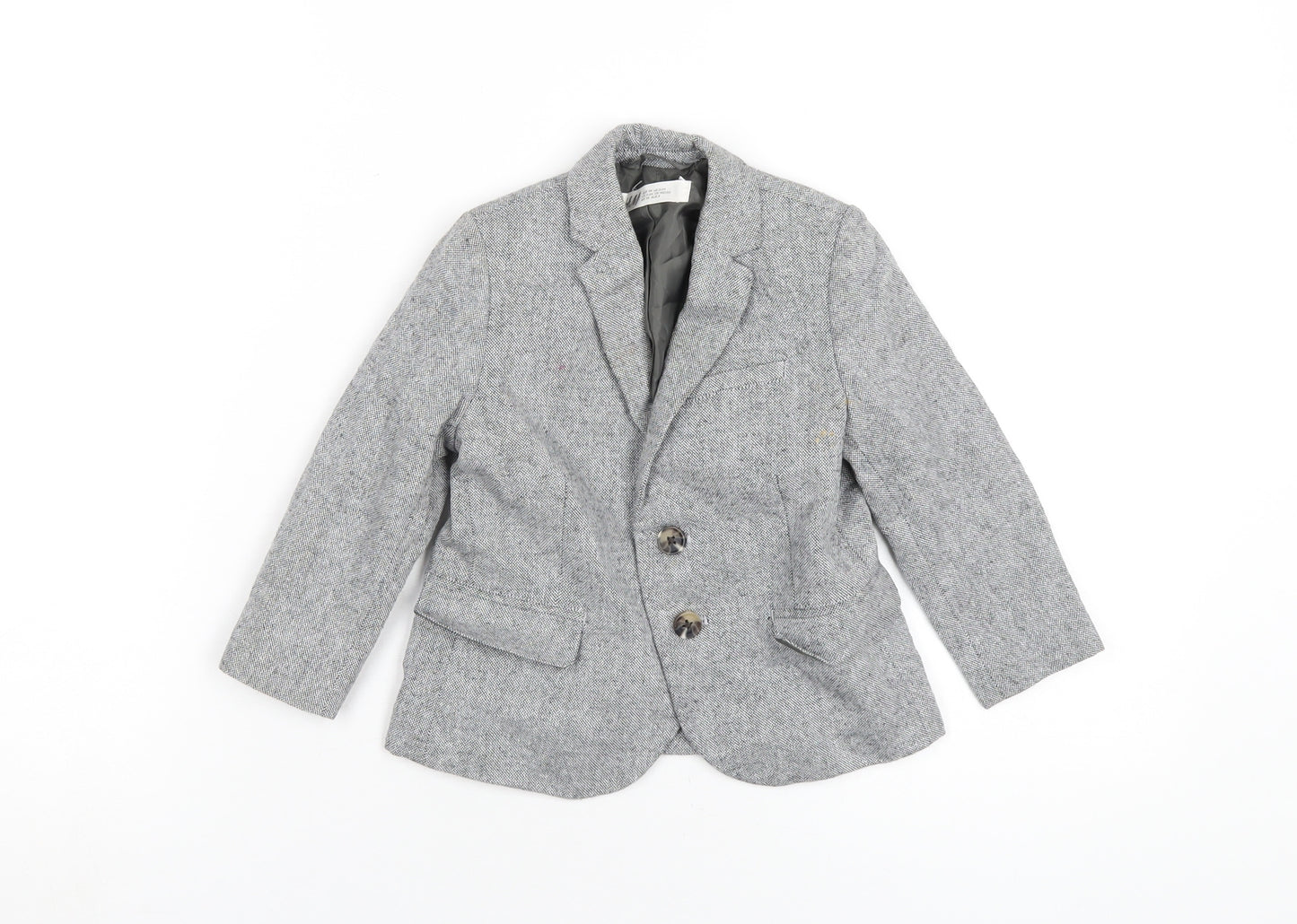 H&M Boys Grey Jacket Blazer Size 2-3 Years Button