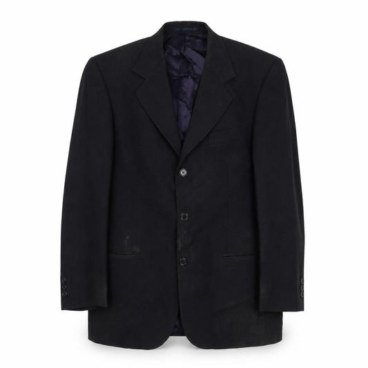 Front view of Suits Your men’s black polyester jacket blazer, size 38, regular