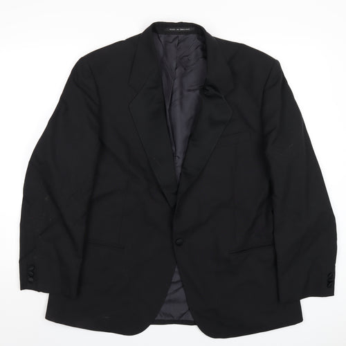 The Label Mens Black Wool Jacket Blazer Size 44 Regular